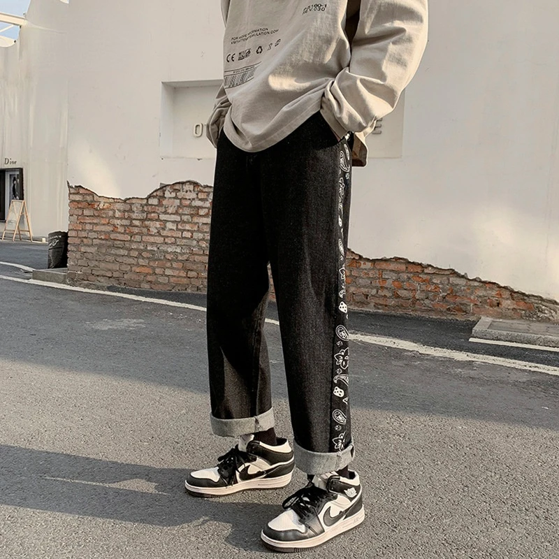 Men Wide Leg Jeans 2021 Fall Feeling Trousers Straight Loose Middle Cashew Flower Pants Print Cropped Trousers Jeans Men Trend
Men Wide Leg Jeans 2021 Fall Feeling Trousers Straight Loose Middle Cashew Flower Pants Print Cropped Trousers Jeans Men Trend