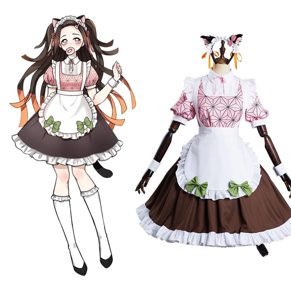 Anime Demon Slayer Kamado Nezuko Cosplay Costume Cat Ear Maid Lolita Dress Kimono Outfits Halloween Carnival Suit
Anime Demon Slayer Kamado Nezuko Cosplay Costume Cat Ear Maid Lolita Dress Kimono Outfits Halloween Carnival Suit