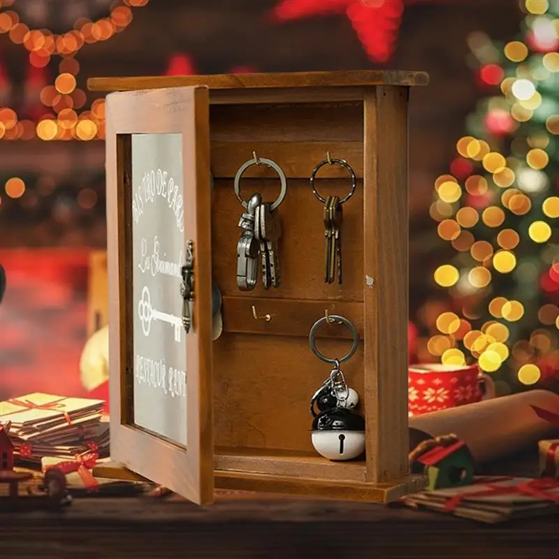 Key Organizer Wooden Key Cabinet Wall Box Beautiful Durable Retro Glass Door Key Storage Box
Key Organizer Wooden Key Cabinet Wall Box Beautiful Durable Retro Glass Door Key Storage Box