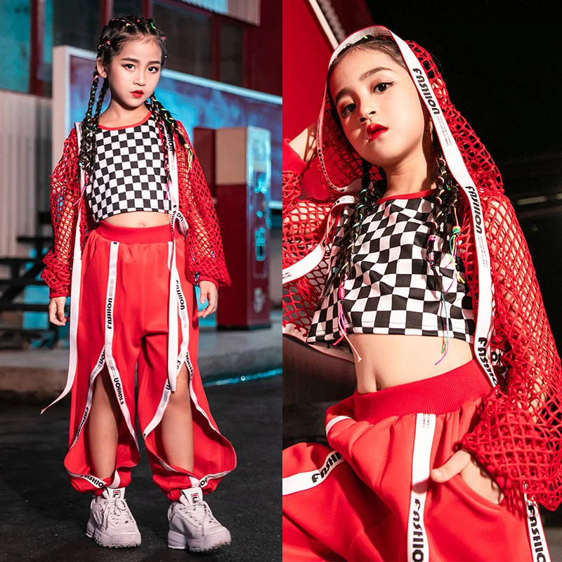 Girls Jazz Dance Costumes Children Hip Hop Clothing Red Suit Street Dance Navel Sets Tide Clothes Show Dance Outfits 110-170cm
Girls Jazz Dance Costumes Children Hip Hop Clothing Red Suit Street Dance Navel Sets Tide Clothes Show Dance Outfits 110-170cm