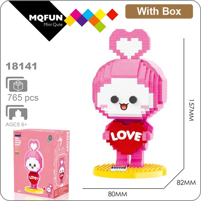 Balody Cartoon Animal 3D Model DIY Heart Bear Rabbit Diamond Mini Building Micro Blocks Bricks Educational Toy for Children
Balody Cartoon Animal 3D Model DIY Heart Bear Rabbit Diamond Mini Building Micro Blocks Bricks Educational Toy for Children