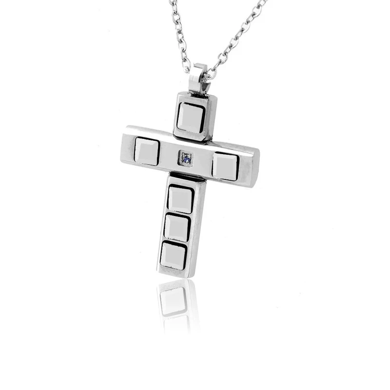 Runda Fashion Men's Cross Pendant Necklace Black Ceramic Inlaid White Cz Stone Stainless Steel Jewelry Men's Holiday Gift
Runda Fashion Men's Cross Pendant Necklace Black Ceramic Inlaid White Cz Stone Stainless Steel Jewelry Men's Holiday Gift