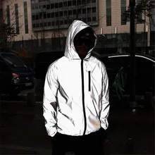 S-5XL Hooded Reflective Jacket Men Spring Waterproof Windbreaker For Boy Male Quality Hiphop Mens Varsity Coats Plus Size 2023