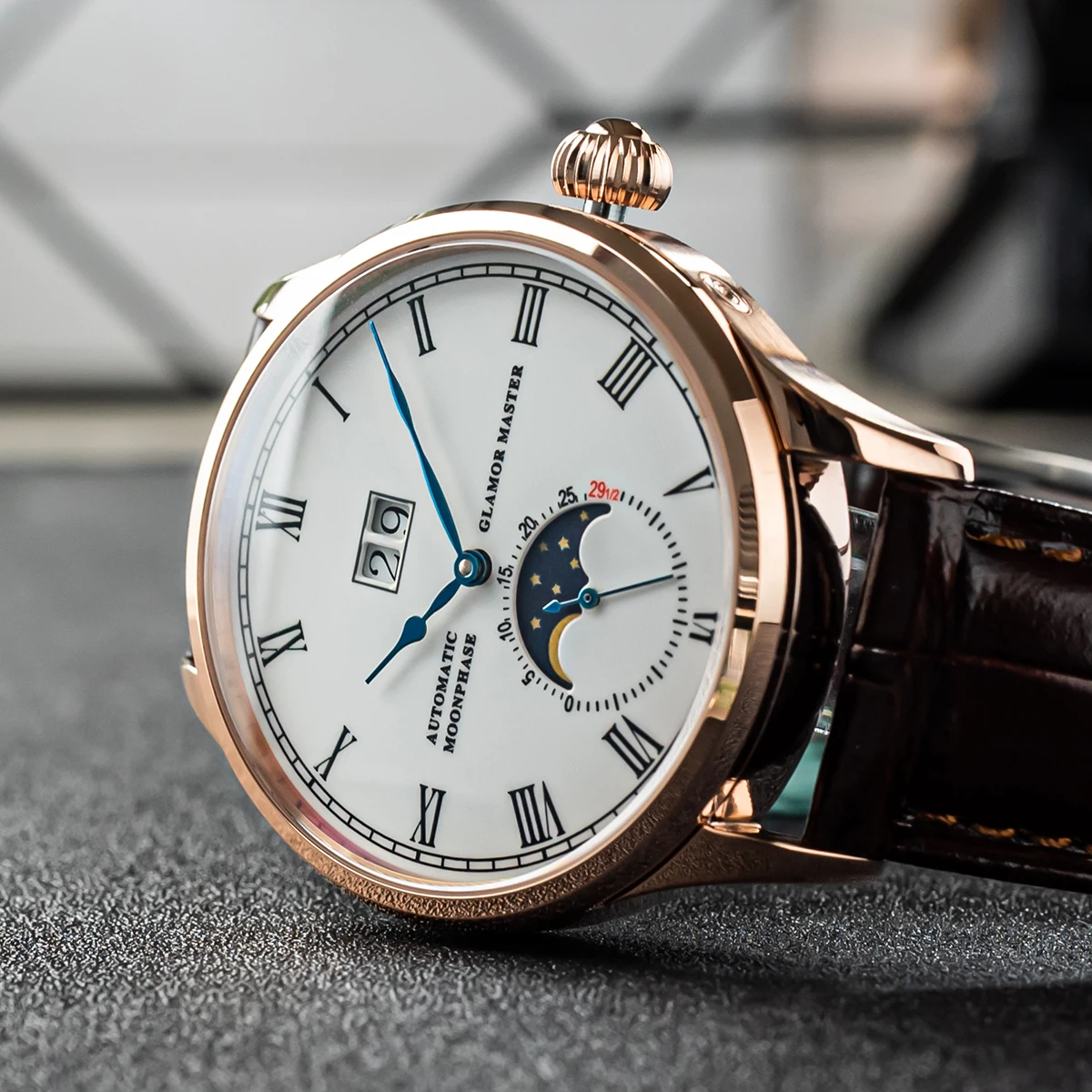 Seagull ST25 Automatic Mechanical Watch Movement Real Moonphase Men Watches Luxury Wristwatch Retro Clock Reloj Hombre Sappire | Наручные
