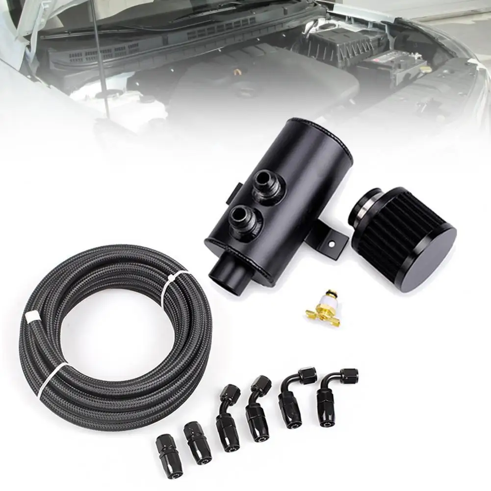 Black Sturdy Baffled Aluminum Oil Catch Can Compact Oil Catch Can Washable for Car
Black Sturdy Baffled Aluminum Oil Catch Can Compact Oil Catch Can Washable for Car