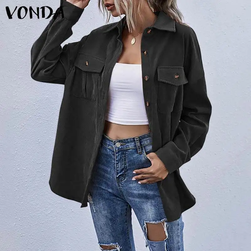 Women Shirt 2021 VONDA Women Long Sleeve Lapel Neck Shirts Casual Solid Color Blouse Bohemian Tops Blusas Femininas Oversized
Women Shirt 2021 VONDA Women Long Sleeve Lapel Neck Shirts Casual Solid Color Blouse Bohemian Tops Blusas Femininas Oversized