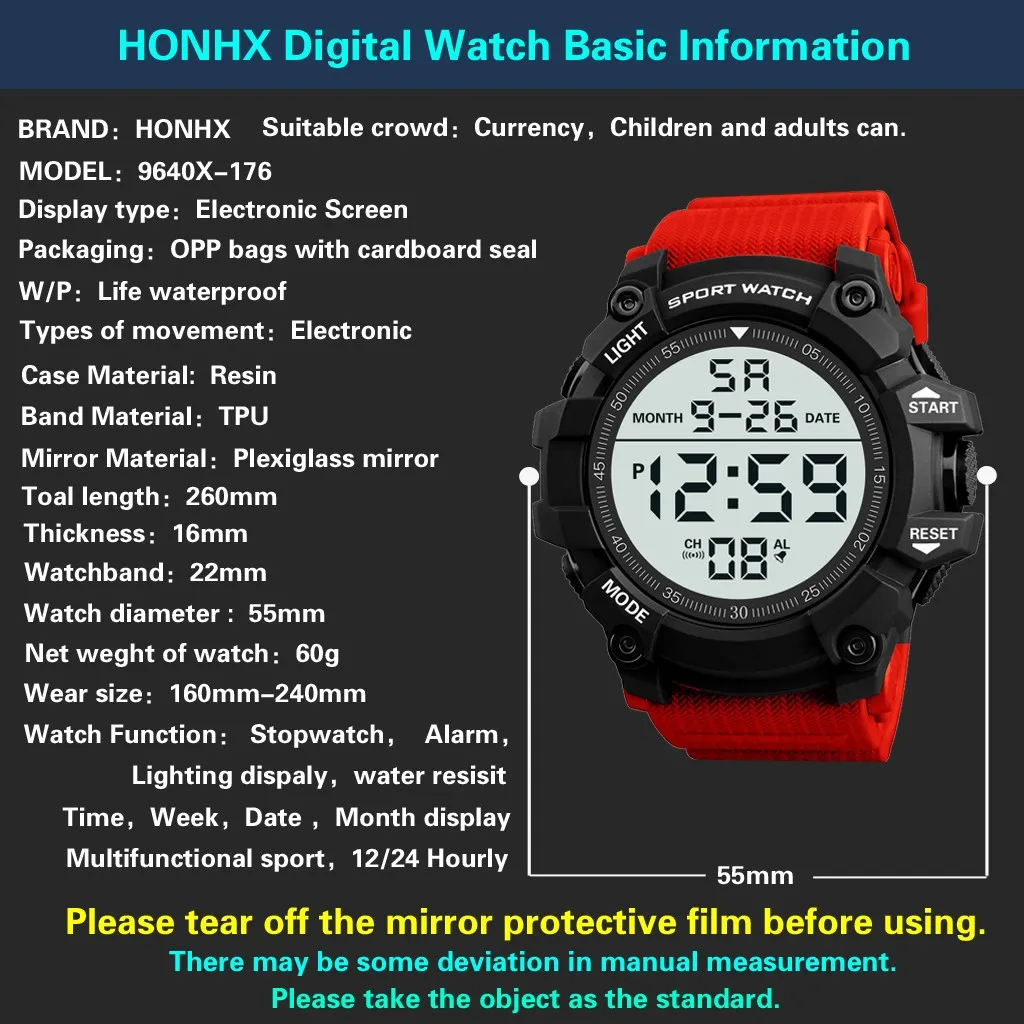 Fashion Waterproof Watches Boy LED Digital Stopwatch Date Rubber Sport Watches Male Electronic Wrist Clock Reloj Hombre homme
Fashion Waterproof Watches Boy LED Digital Stopwatch Date Rubber Sport Watches Male Electronic Wrist Clock Reloj Hombre homme