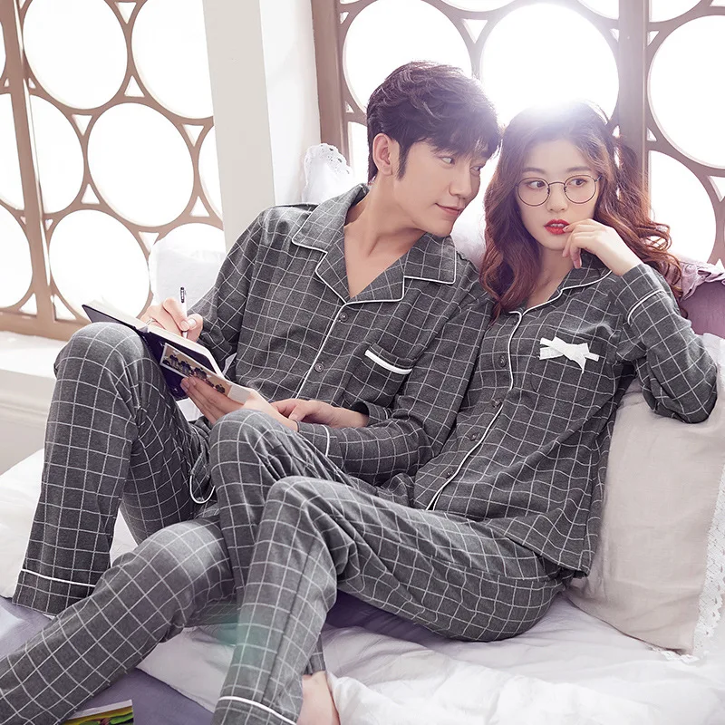 Plaid Couple Pajamas Set Women Man Pijama Cotton Pair Pajamas Couple Sleepwear Night Suits Nightwear Female Male Home Wear
Plaid Couple Pajamas Set Women Man Pijama Cotton Pair Pajamas Couple Sleepwear Night Suits Nightwear Female Male Home Wear