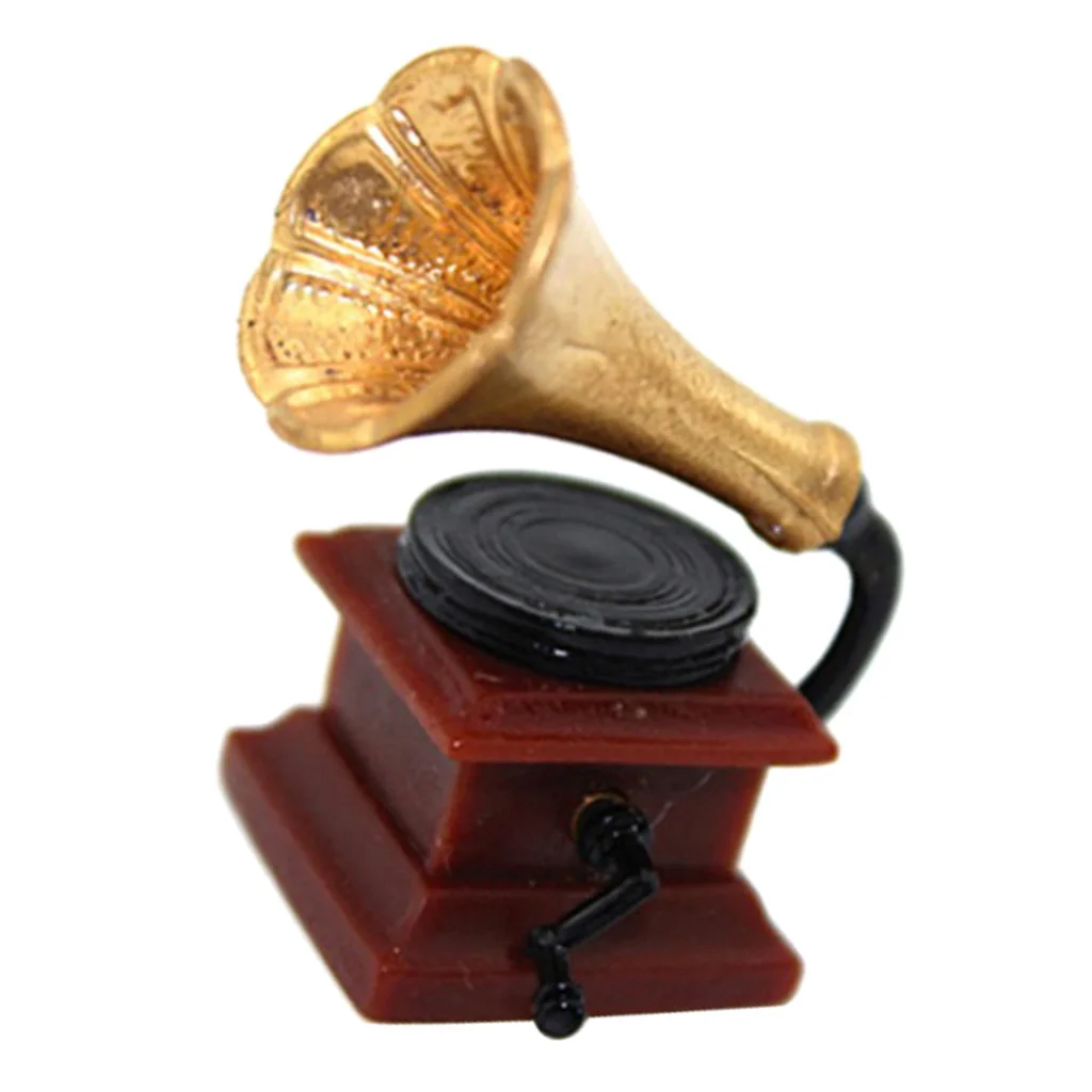 1/12 Vintage Mini Handmade Ornament Phonograph Model Dollhouse Bedroom Decor
1/12 Vintage Mini Handmade Ornament Phonograph Model Dollhouse Bedroom Decor