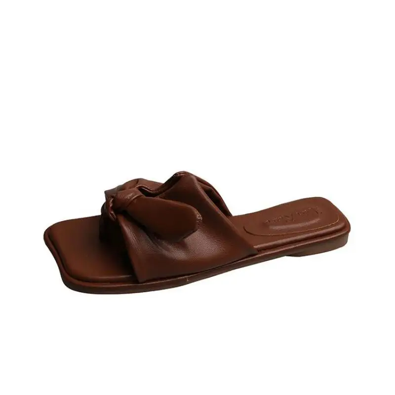 Summer Slippers Women Slip On Bow Slides Fashion Square Toe Soft Sheepskin Leather Flats Sandals Female Casual Slipper Flip Flop
Summer Slippers Women Slip On Bow Slides Fashion Square Toe Soft Sheepskin Leather Flats Sandals Female Casual Slipper Flip Flop