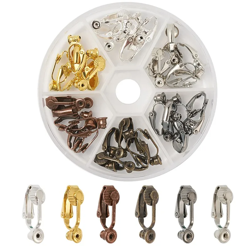 36pcs/set Mixed Color Brass Clip-on Earring Converter Earring Findings for Jewelry Making 19x6x9mm Hole: 1mm 6pcs/color 
36pcs/set Mixed Color Brass Clip-on Earring Converter Earring Findings for Jewelry Making 19x6x9mm Hole: 1mm 6pcs/color