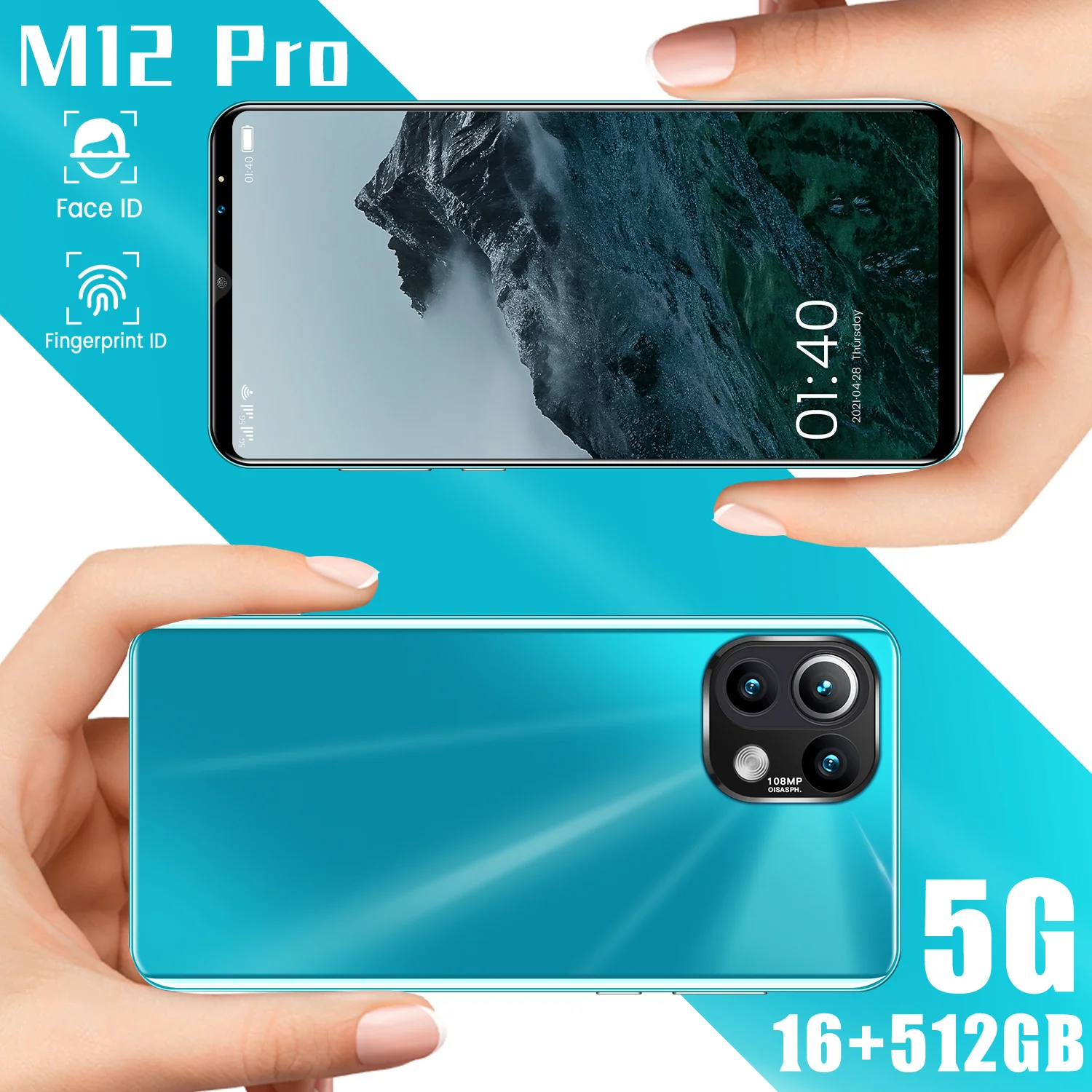 Global Version Smartphone M12 Pro 6000mAh Battery 6.1 Inch HD Screen 16GB 512GB Snapdragon 888 32MP 64MP Camera Face ID Android
Global Version Smartphone M12 Pro 6000mAh Battery 6.1 Inch HD Screen 16GB 512GB Snapdragon 888 32MP 64MP Camera Face ID Android