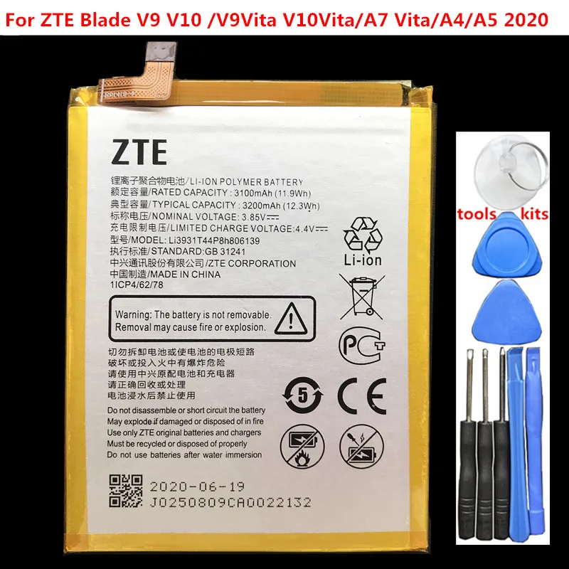 Original 3200mAh Battery For ZTE Blade V9 V10 V9Vita V10Vita A7 Vita A4 A5 2020 Li3931T44P8h806139 Phone High Quality Battery
Original 3200mAh Battery For ZTE Blade V9 V10 V9Vita V10Vita A7 Vita A4 A5 2020 Li3931T44P8h806139 Phone High Quality Battery