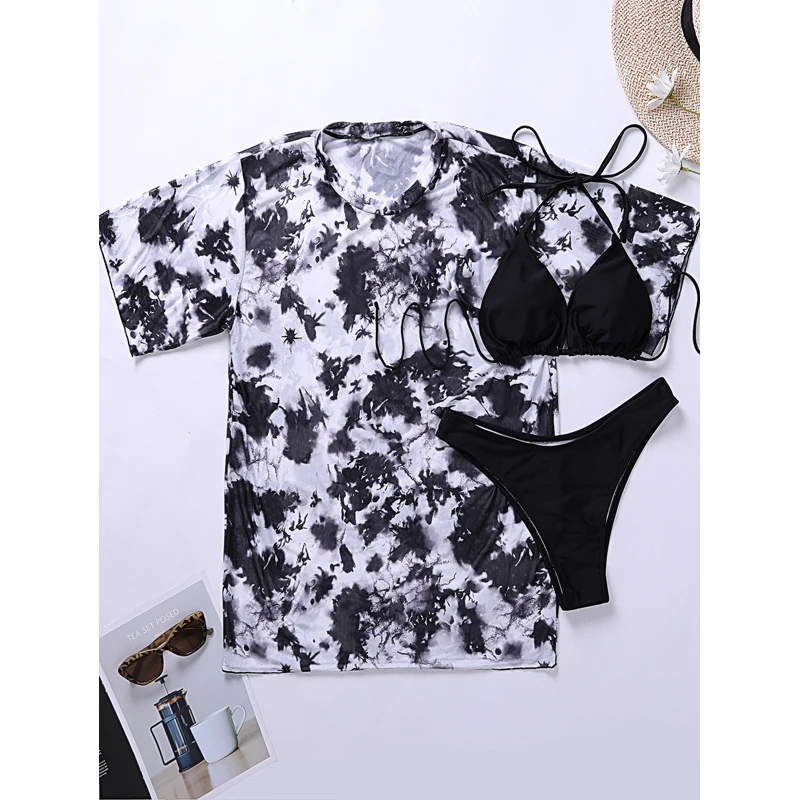 Swimwear And Swim Trunks Swimsuit For Women Bikini 2021 Beachwear Sexy Dye Short Sleeve Three Piece Suit Female Print Polyester
Swimwear And Swim Trunks Swimsuit For Women Bikini 2021 Beachwear Sexy Dye Short Sleeve Three Piece Suit Female Print Polyester