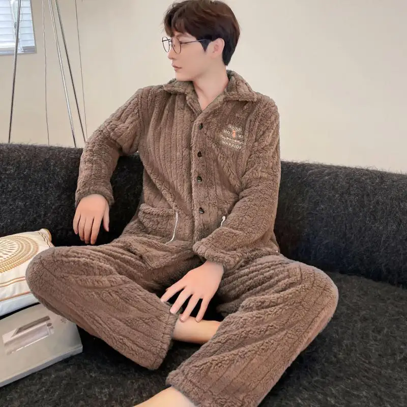 Flannel Nightwear Women 2 Pieces Pajamas Set Casual Striped Sleepwear Soft Lingerie Lounge Wear Coral Fleece Pyjamas Homewear 
Flannel Nightwear Women 2 Pieces Pajamas Set Casual Striped Sleepwear Soft Lingerie Lounge Wear Coral Fleece Pyjamas Homewear