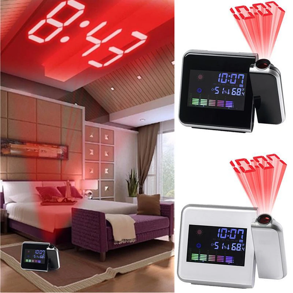 New LED Digital Smart Electronic Projection Alarm Clock Weather Forecast Temperature Hygrometer Desktop Clock Calendar
New LED Digital Smart Electronic Projection Alarm Clock Weather Forecast Temperature Hygrometer Desktop Clock Calendar