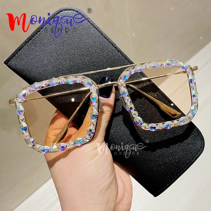 Women Brand Design Sunglasses Oversize Square Rhinestone Sun Glasses Double Bridge Metal Eyewear For Lady Gafas de sol
Women Brand Design Sunglasses Oversize Square Rhinestone Sun Glasses Double Bridge Metal Eyewear For Lady Gafas de sol