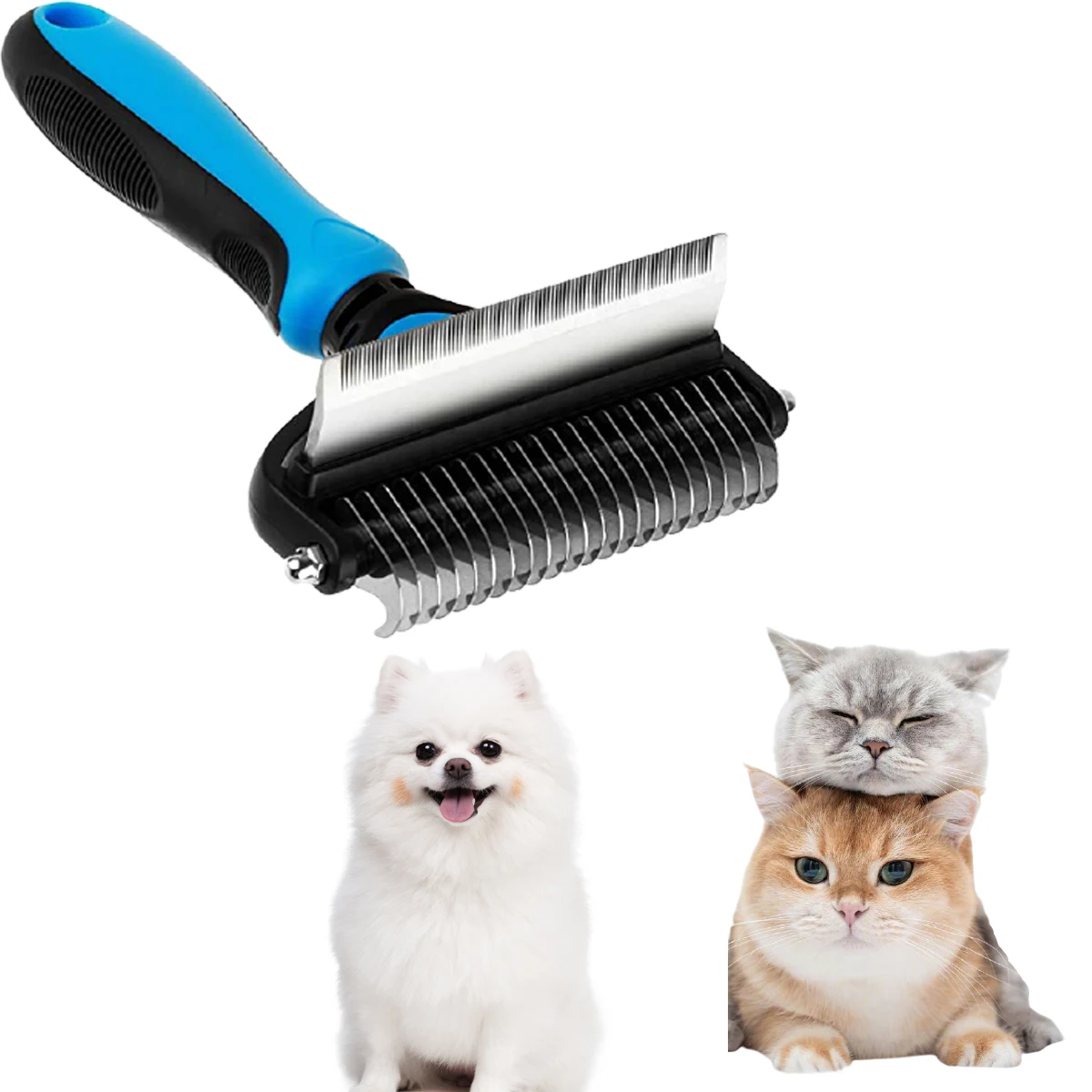 Pet Grooming Brush Professional Dog Comb Rake 2 in 1 Deshedding Tool& Dematting Undercoat Rake Comfortable Handle Grooming Brush
Pet Grooming Brush Professional Dog Comb Rake 2 in 1 Deshedding Tool& Dematting Undercoat Rake Comfortable Handle Grooming Brush