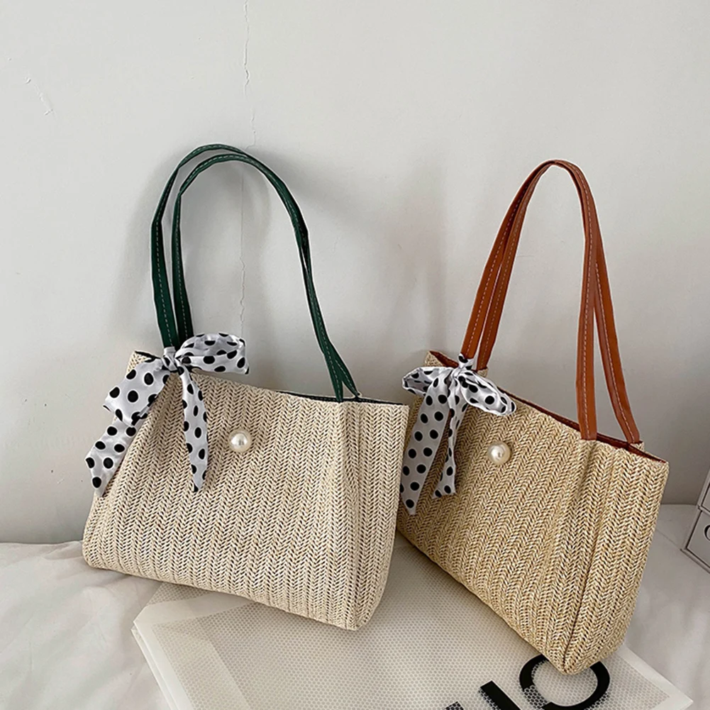 Vintage Women Silk Scarf Woven Shoulder Shopping Bag Casual Ladies Beach Vacation Large Capacity Tote Handbags
Vintage Women Silk Scarf Woven Shoulder Shopping Bag Casual Ladies Beach Vacation Large Capacity Tote Handbags
