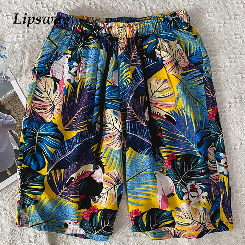 2021 Summer Hipster Casual Shorts Men Beach Loose Mid Waist Drawstring Short Trouser Fashion Leaf Printing Men Harajuku Shorts
2021 Summer Hipster Casual Shorts Men Beach Loose Mid Waist Drawstring Short Trouser Fashion Leaf Printing Men Harajuku Shorts