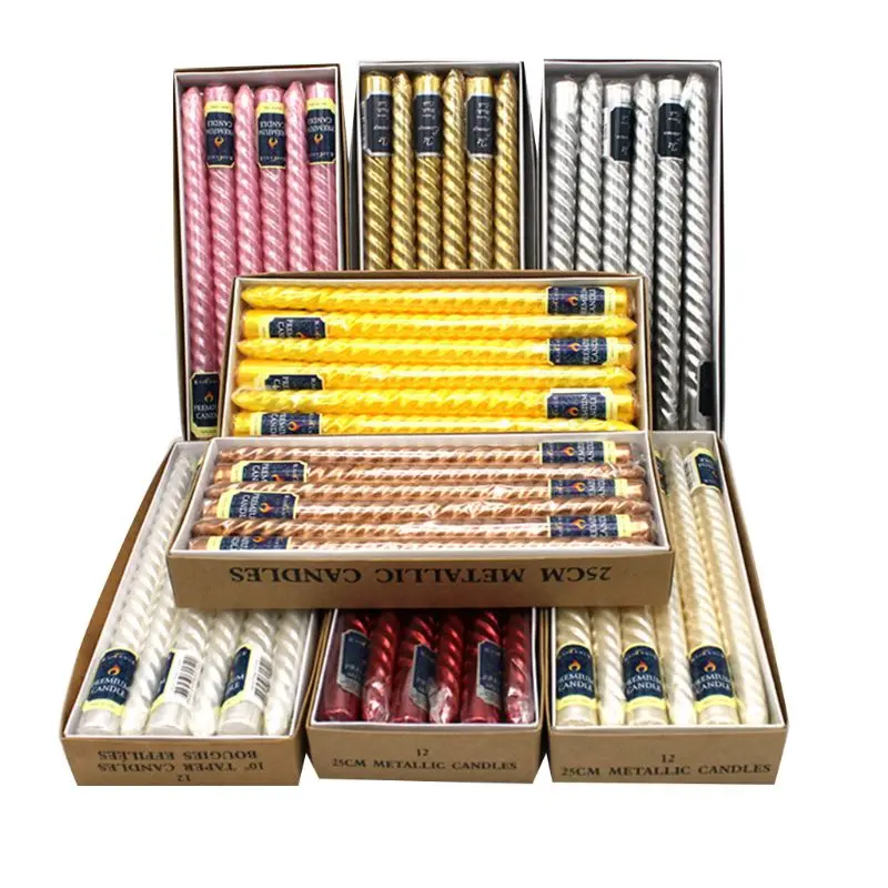 12 Pcs/Set Taper-Spiral Twisted Smokeless Dinner Table Long Candles Wax P9YB
12 Pcs/Set Taper-Spiral Twisted Smokeless Dinner Table Long Candles Wax P9YB