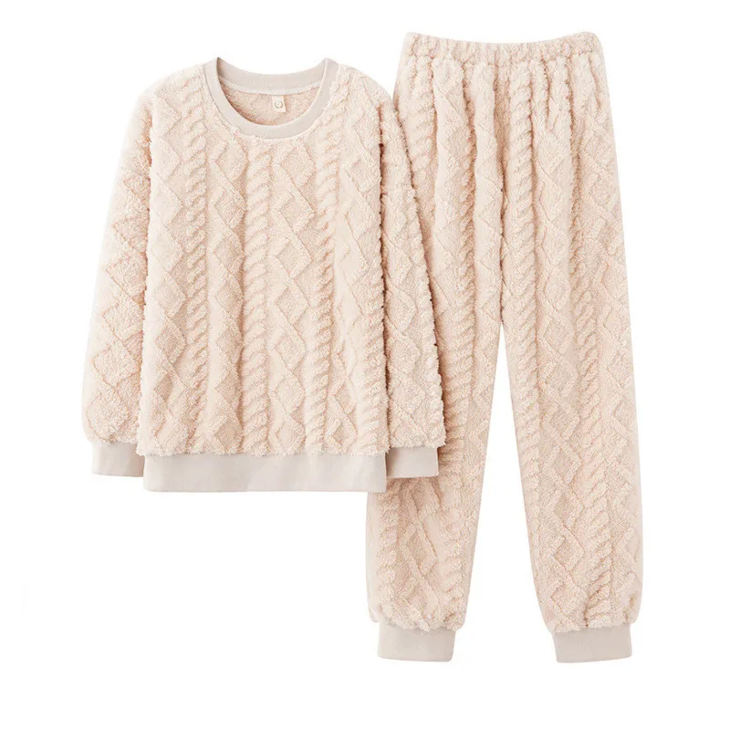 Winter New Thickened Plush Pajamas 2pcs Women's Large Pajamas Set Women's Flannel Pajamas Velvet Pajamas Set Warm Family Clothes
Winter New Thickened Plush Pajamas 2pcs Women's Large Pajamas Set Women's Flannel Pajamas Velvet Pajamas Set Warm Family Clothes