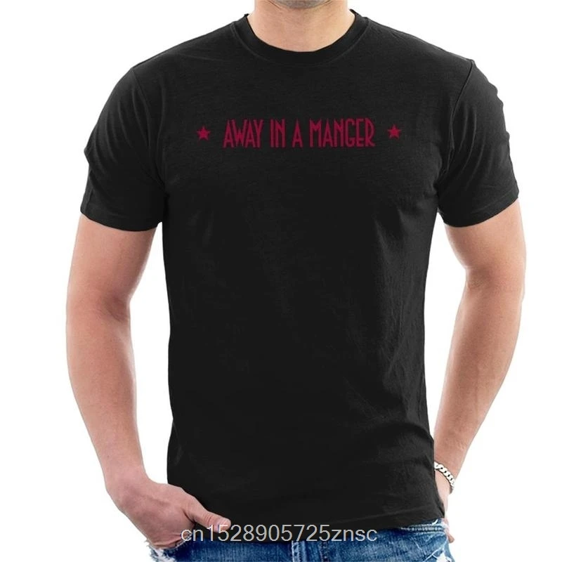 Printed camiseta Red Text Away In A Manger Pret A Manger Christmas Men's T-Shirt men masculina women camiseta
