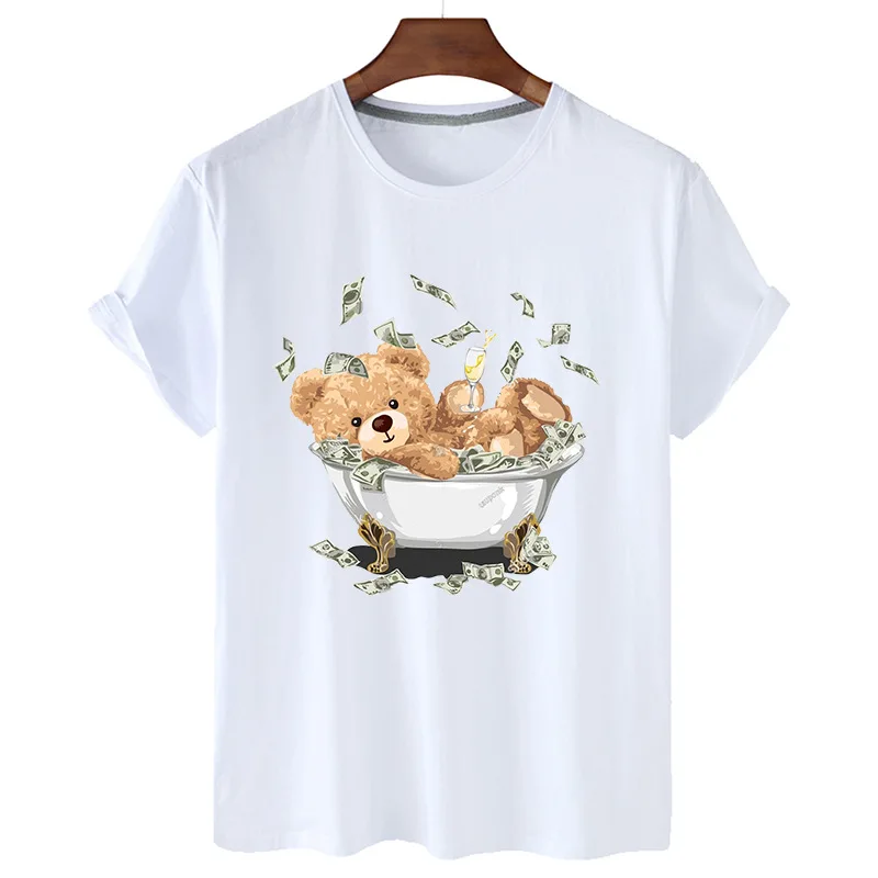 100% Cotton Bathtub Money Bear Print Short-Sleeved T-Shirt Half-Sleeved Summer Casual Oversized T-Shirt Men Shirt
100% Cotton Bathtub Money Bear Print Short-Sleeved T-Shirt Half-Sleeved Summer Casual Oversized T-Shirt Men Shirt
