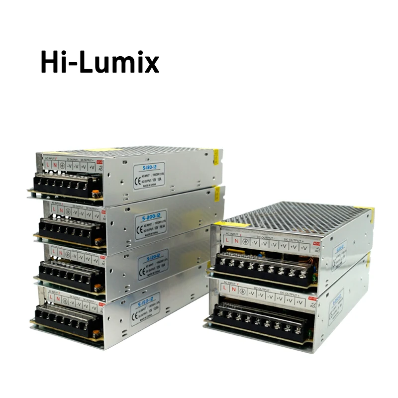 Lighting Transformer AC110V-220V to DC12V Power Supply Adapter 10A 15A 20A LED Strip Switch Driver 
Lighting Transformer AC110V-220V to DC12V Power Supply Adapter 10A 15A 20A LED Strip Switch Driver