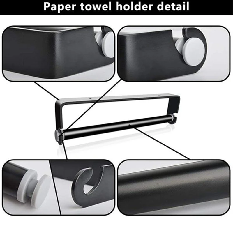 Paper Towel Holder Under Cabinet Adhesive,Wall Mounted Rustproof Towel Rack for Home Kitchen Bathroom Brushed (Black)
Paper Towel Holder Under Cabinet Adhesive,Wall Mounted Rustproof Towel Rack for Home Kitchen Bathroom Brushed (Black)