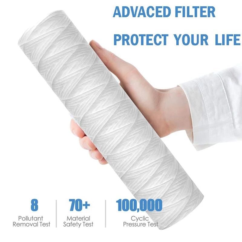 10 Micron 10 Inch x 2.5 Inch String Wound Sediment Water Filter Cartridge Whole House Sediment Filtration, Universal Replacement
10 Micron 10 Inch x 2.5 Inch String Wound Sediment Water Filter Cartridge Whole House Sediment Filtration, Universal Replacement