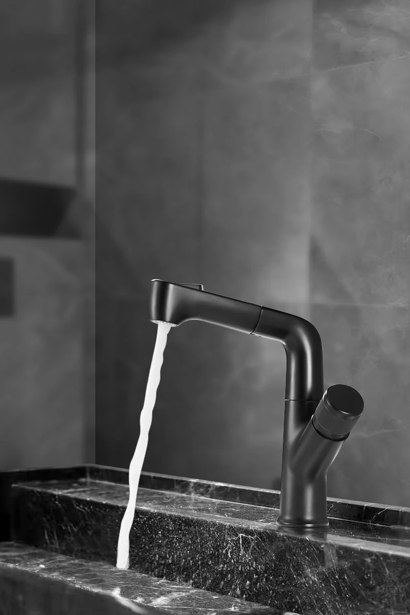Black White Gold Chrome Brass Pull-out Basin Faucet Can Be Lifted And Rotated To Wash Hair Cold And Hot Water
Black White Gold Chrome Brass Pull-out Basin Faucet Can Be Lifted And Rotated To Wash Hair Cold And Hot Water