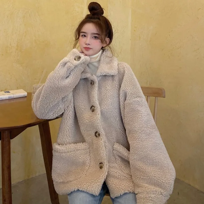 Fried Street Lamb Plush Coat Female 2020 Autumn and Winter New Korean Student Loose Thick Japanese Style Cotton Clothing Cotton
Fried Street Lamb Plush Coat Female 2020 Autumn and Winter New Korean Student Loose Thick Japanese Style Cotton Clothing Cotton