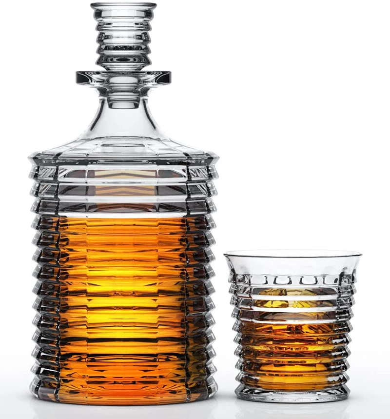 Hellodream Crystal Decanter Set With 2 Pcs Old Fashioned Glasses- Lead Free Crystal for Liquor Scotch Bourbon 
Hellodream Crystal Decanter Set With 2 Pcs Old Fashioned Glasses- Lead Free Crystal for Liquor Scotch Bourbon