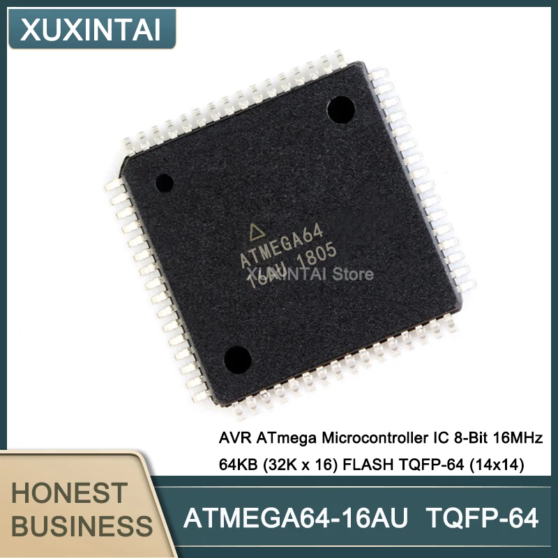 10Pcs/Lot ATMEGA64-16AU ATMEGA64 AVR ATmega Microcontroller IC 8-Bit 16MHz 64KB (32K x 16) FLASH TQFP-64 (14x14)
10Pcs/Lot ATMEGA64-16AU ATMEGA64 AVR ATmega Microcontroller IC 8-Bit 16MHz 64KB (32K x 16) FLASH TQFP-64 (14x14)