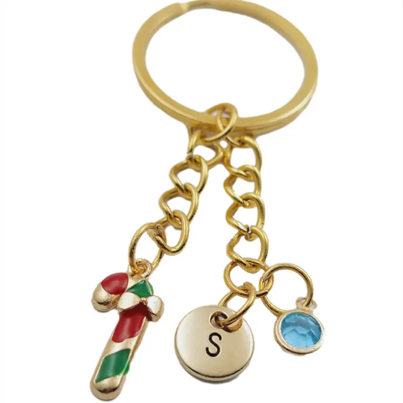 Christmas Stick Crutch Initial Letter Birthstone Keychains Keyring Gold Fashion Jewelry Women Gifts Accessories Pendants
Christmas Stick Crutch Initial Letter Birthstone Keychains Keyring Gold Fashion Jewelry Women Gifts Accessories Pendants