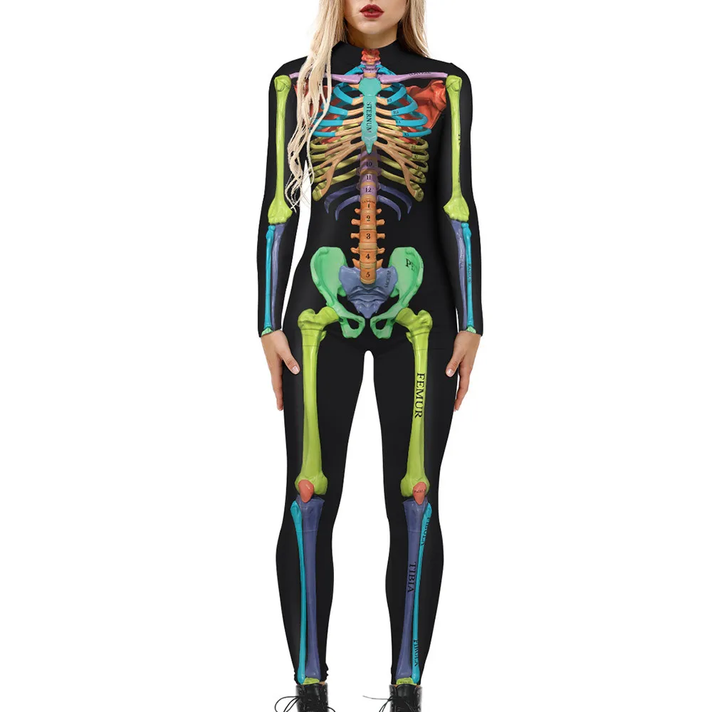 Halloween Holiday Jumpsuits Skulls Print Patchwork Waist Slim Round Neck Long Sleeve Female Fashion Autumn Hot Style Jumpsuit
Halloween Holiday Jumpsuits Skulls Print Patchwork Waist Slim Round Neck Long Sleeve Female Fashion Autumn Hot Style Jumpsuit