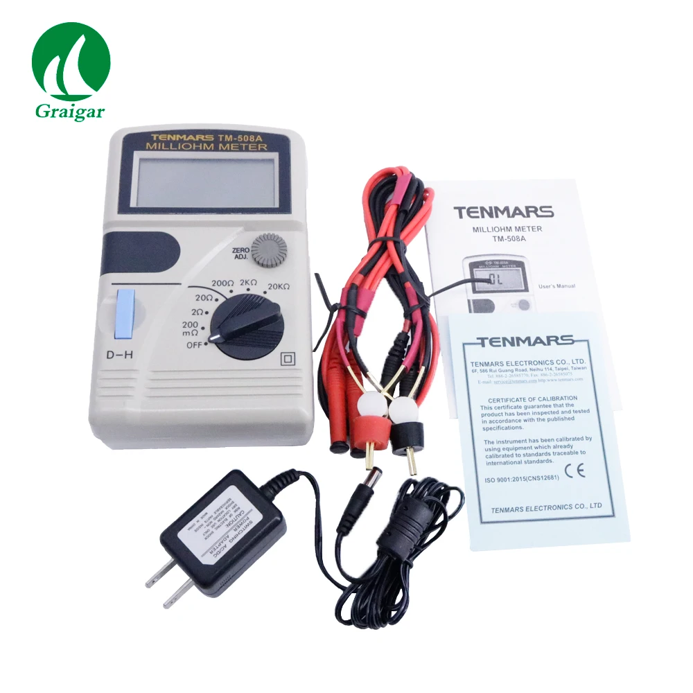 TENMARS TM-508A Micro Resistance Meter Milliohm Meter 3-1/2 Digit LCD Display with Maximum Reading of 2000
TENMARS TM-508A Micro Resistance Meter Milliohm Meter 3-1/2 Digit LCD Display with Maximum Reading of 2000