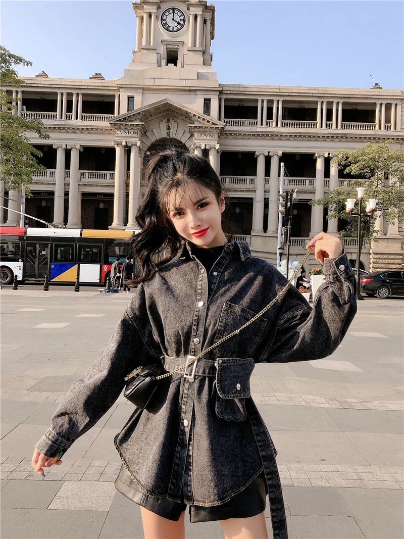 2021 Women Spring Denim Shirt Blouses Coat Turn Down Collar Sexy Casual Solid Demin Dresses Loose Button Vintage Tops Blusas
2021 Women Spring Denim Shirt Blouses Coat Turn Down Collar Sexy Casual Solid Demin Dresses Loose Button Vintage Tops Blusas