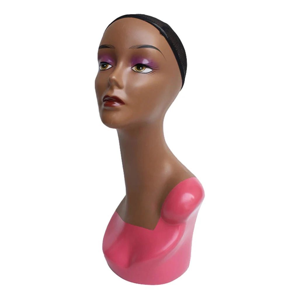 Голова-манекен Женская 20 дюймов с полным макияжем для создания парика шапки