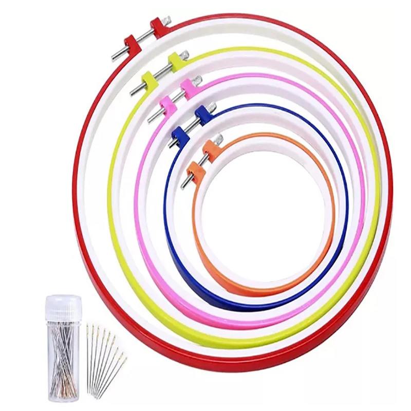 LMDZ Embroidery Hoops 5 Pcs Plastic Cross Stitch Hoop Sets Embroidery Frame with Cross Stitch Needles, 4.13 Inch to 11.4 Inch
LMDZ Embroidery Hoops 5 Pcs Plastic Cross Stitch Hoop Sets Embroidery Frame with Cross Stitch Needles, 4.13 Inch to 11.4 Inch