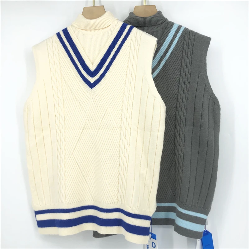 2021FW Ader Error Sweaters Vest Men Women 1:1 High Quality Stripe Double Collar Adererror Vest Sleeveless ADER Sweater Pullovers
2021FW Ader Error Sweaters Vest Men Women 1:1 High Quality Stripe Double Collar Adererror Vest Sleeveless ADER Sweater Pullovers