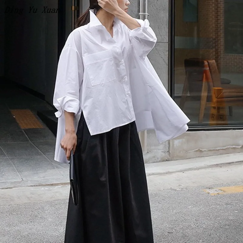 Ladies Irregular Loose Shirt Long Batwing Sleeve Oversized Cape Top Blouse Womens Fashion Cloak Designer Long White Shirts Women
Ladies Irregular Loose Shirt Long Batwing Sleeve Oversized Cape Top Blouse Womens Fashion Cloak Designer Long White Shirts Women