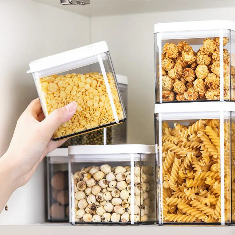 Grain Snack Storage Bottles Transparent Airtight Plastic Cereal Storage Jar Smell Moisture Proof Botella Home Organization DF50P
Grain Snack Storage Bottles Transparent Airtight Plastic Cereal Storage Jar Smell Moisture Proof Botella Home Organization DF50P