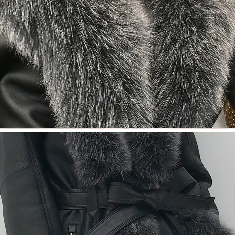 rf1977 Natural Fox Fur Collar Long Style Sheep Fur Overcoat Super Warm Winter Woman's Real Sheep Shearling Coat
rf1977 Natural Fox Fur Collar Long Style Sheep Fur Overcoat Super Warm Winter Woman's Real Sheep Shearling Coat