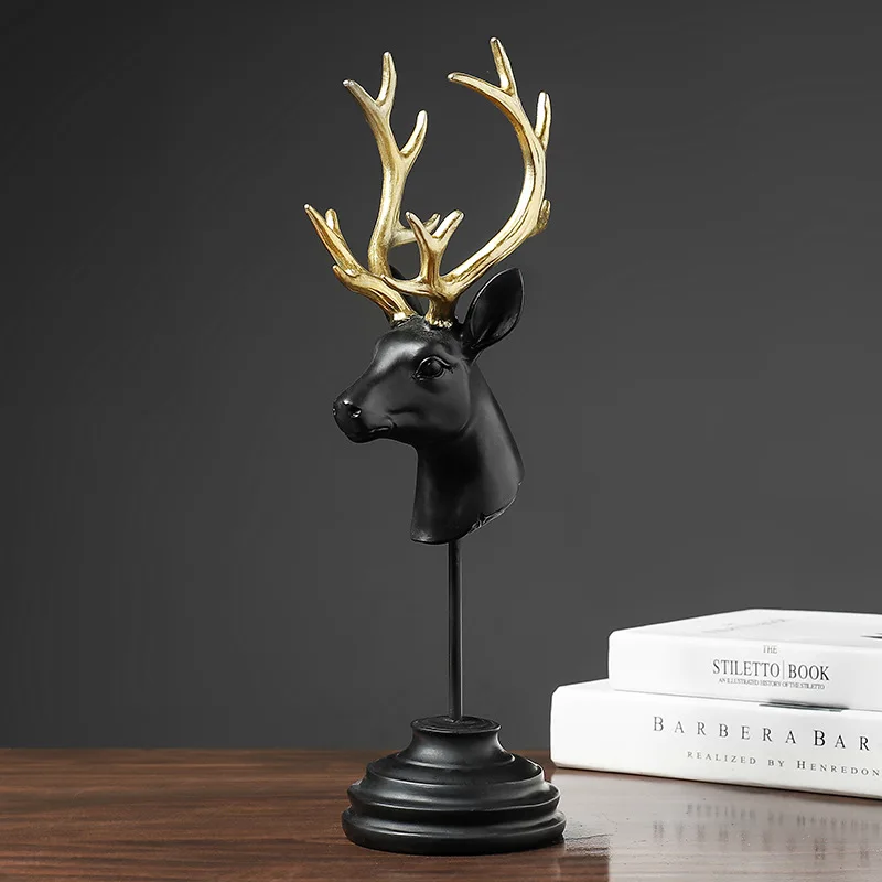 Deer Head Crafts Statues Desktop Artwork Ornaments Resin Animal Sculptures Modern Home Living Room Decor HY99
Deer Head Crafts Statues Desktop Artwork Ornaments Resin Animal Sculptures Modern Home Living Room Decor HY99