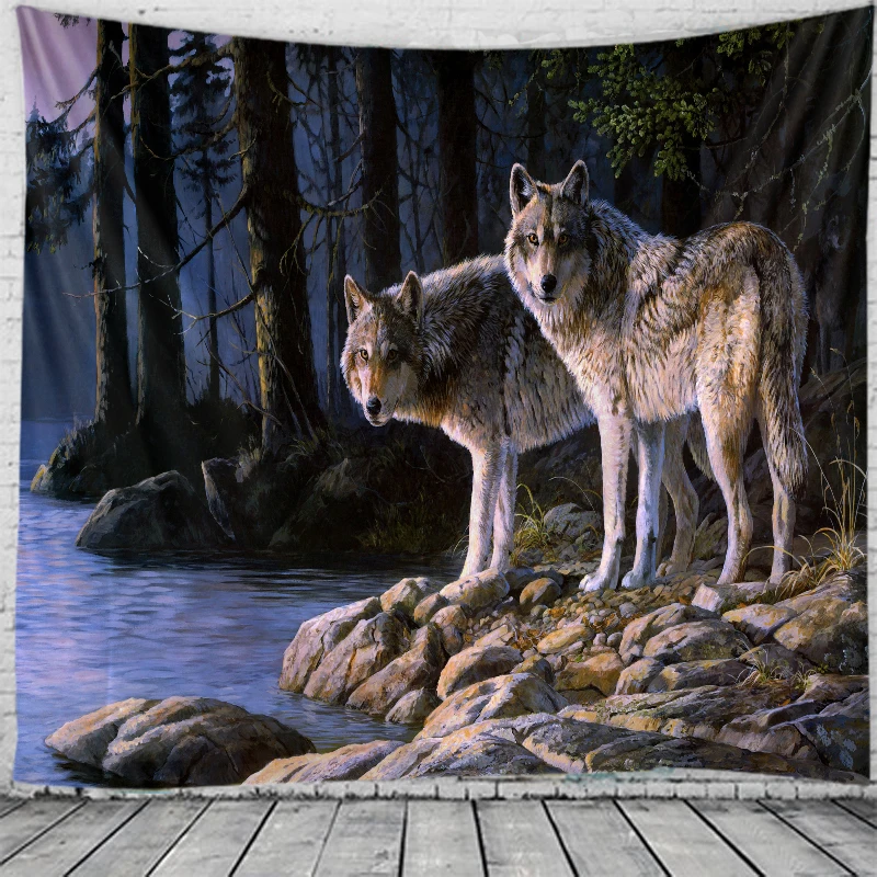 Lingxia-Animal Lone Wolf Wolves Printed Tapestry is soft and easy to care for wall decoration hanging cloth 
Lingxia-Animal Lone Wolf Wolves Printed Tapestry is soft and easy to care for wall decoration hanging cloth