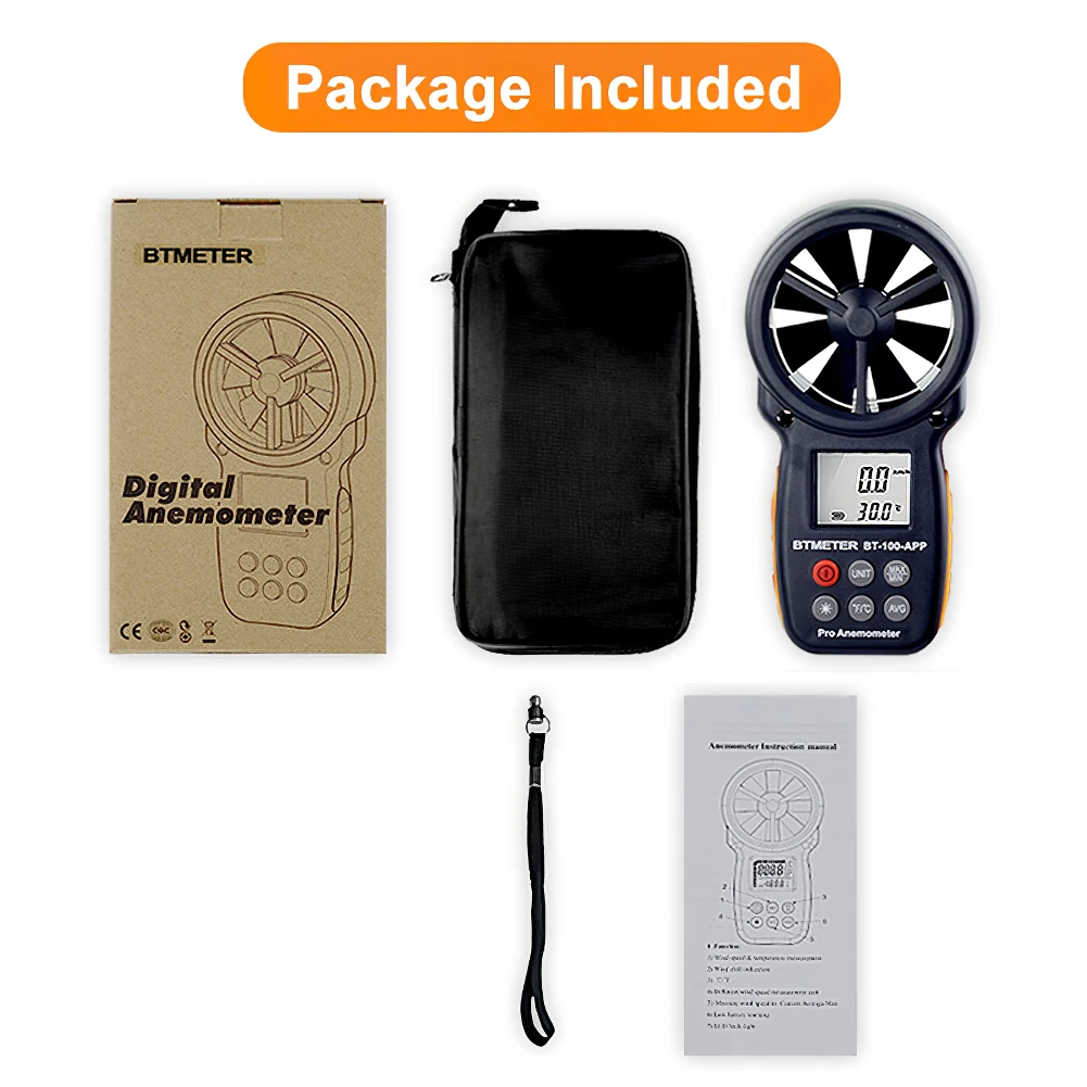 Digital Anemometer Handheld Wind Speed Meter BT-100 For Measuring Wind Speed, Temperature And Wind Chill With Backlight LCD
Digital Anemometer Handheld Wind Speed Meter BT-100 For Measuring Wind Speed, Temperature And Wind Chill With Backlight LCD