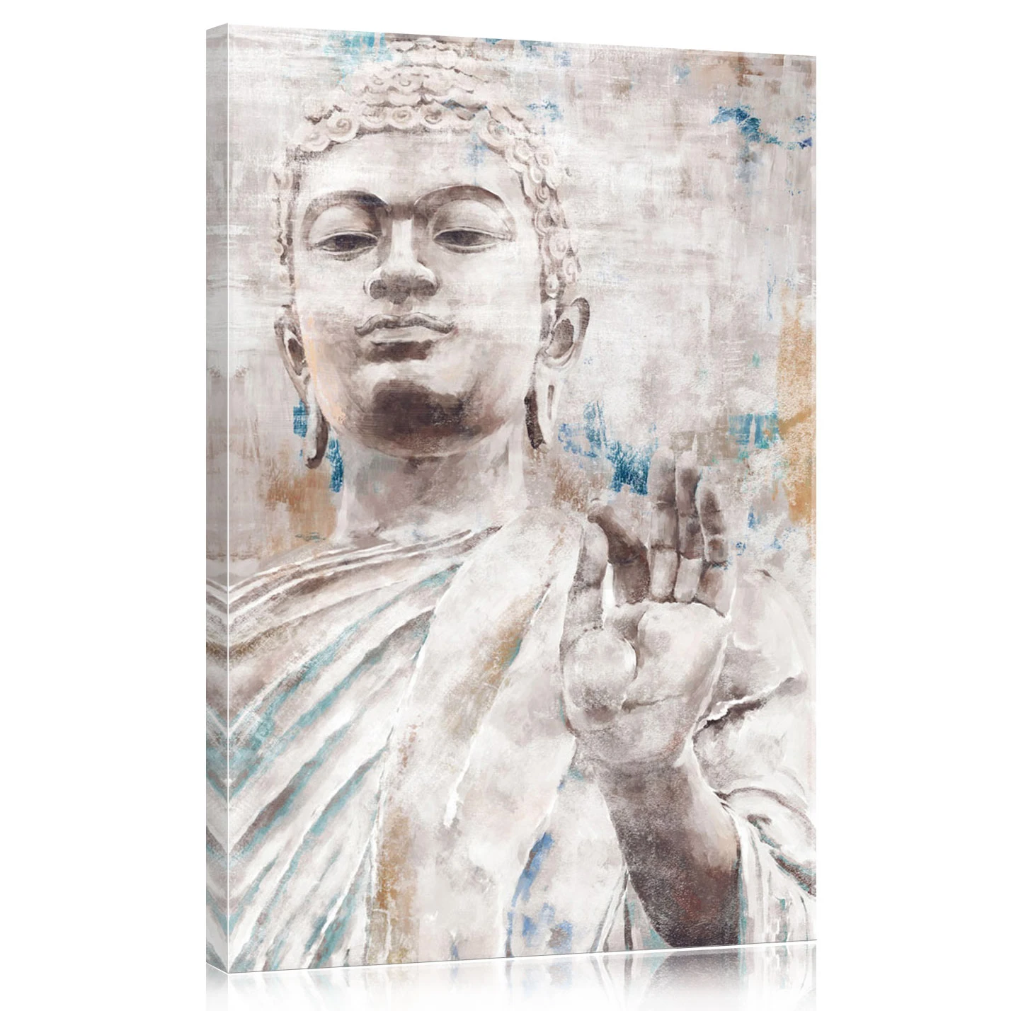 

Buddha Wall Art Zen Statue Canvas Painting Grey Posters for Rustic Bedroom Living Room Lotus Modern Home Decor Picture Yoga Room