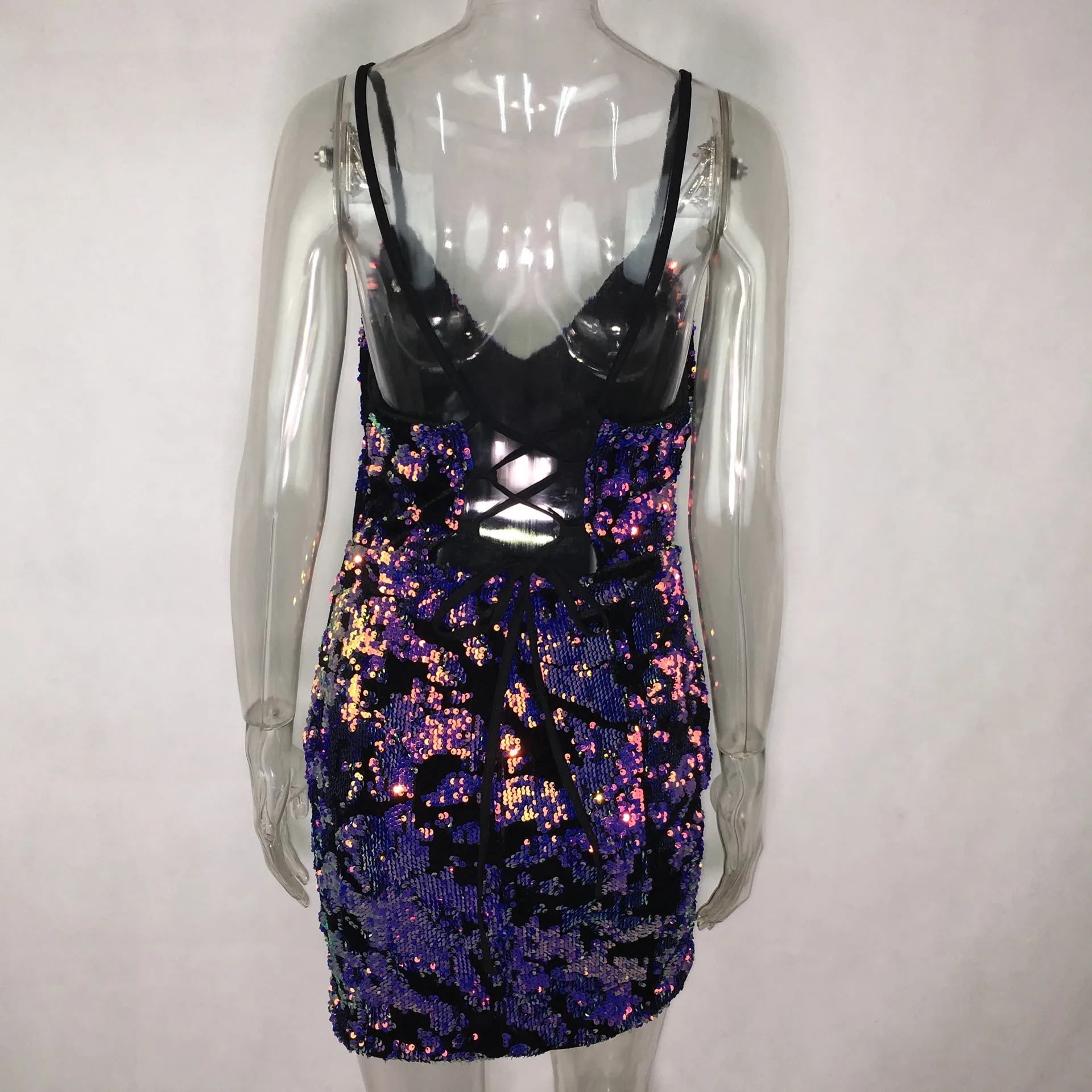 free shipping 2020 joocar sexy v neck backless Drawstring women straps sleeveless colorful sequin dress JC1387 
free shipping 2020 joocar sexy v neck backless Drawstring women straps sleeveless colorful sequin dress JC1387